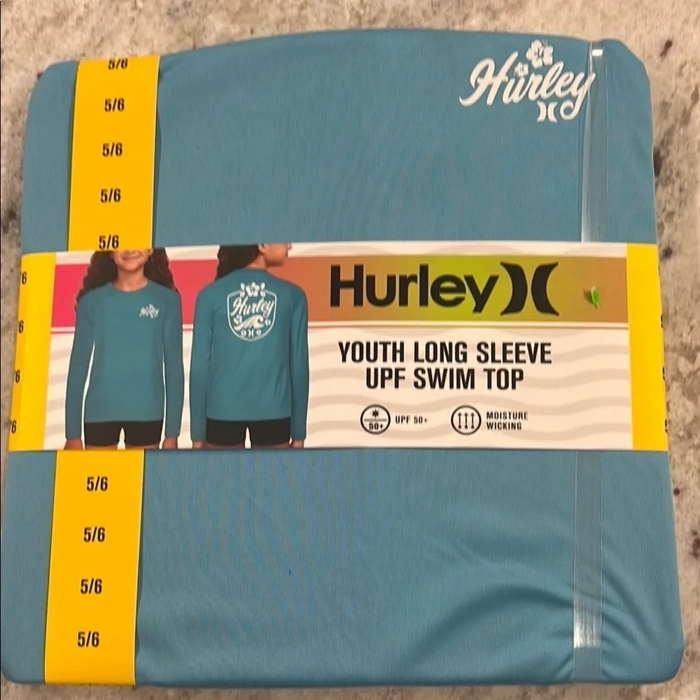 Hurley Blue Youth UPF Swim Shirt
